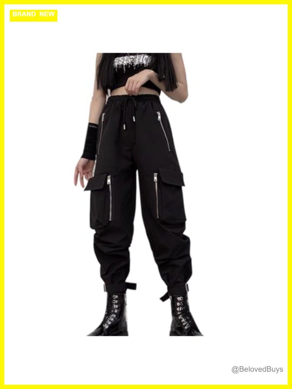 Loose Wide Leg Cargo Pants Multi-Pocket Multi-Zip Punk Goth Style
